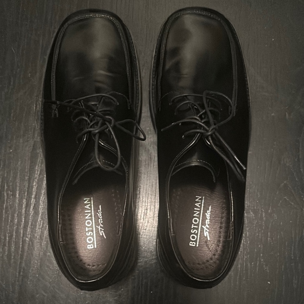 Bostonian Black Leather Oxford Shoes Classic Formal Design
